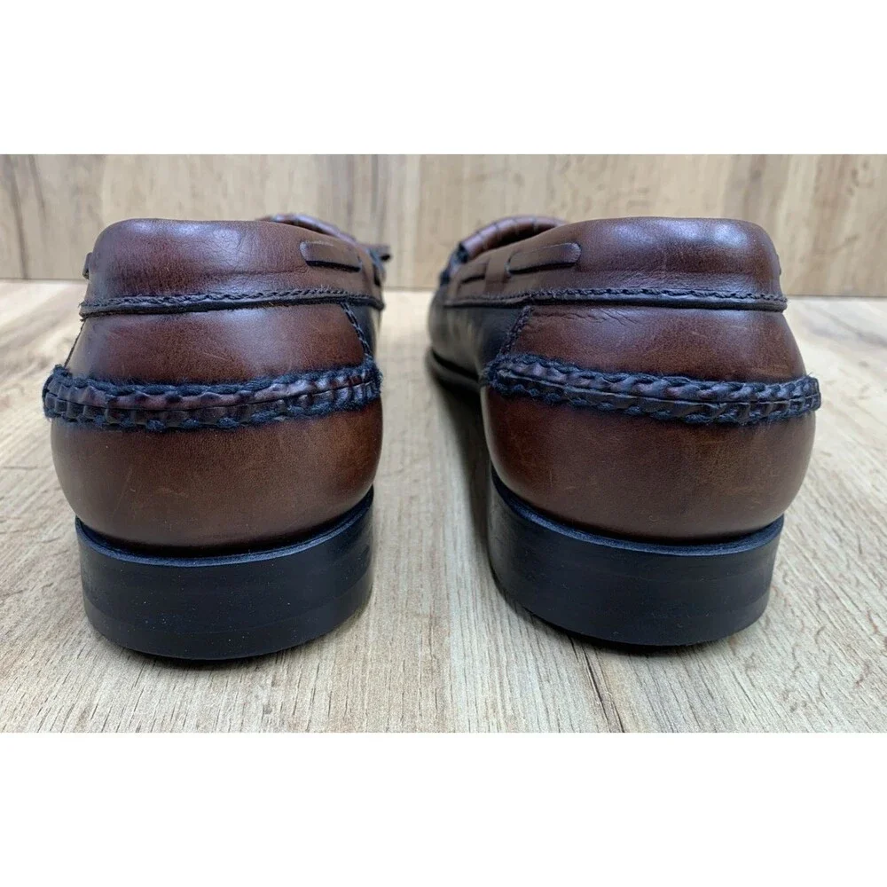 Johnston & Murphy Men’s Boat Deck Kiltie Tassel Loafers Black Brown Leather 10 M